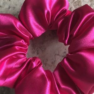 Hot pink satin scrunchy dressy holiday party IVSCO